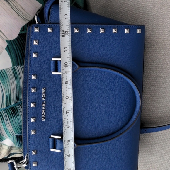 Michael Kors MD Studded TZ Satchel Handbag with Wallet Blue - Picture 12 of 12